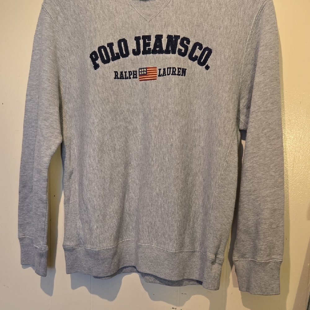 Ralph Lauren Gray Crewneck Sweater with Logo